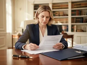Mężczyzna przy biurku analizuje wykresy finansowe na laptopie, planując budżet w kontekście progów podatkowych.